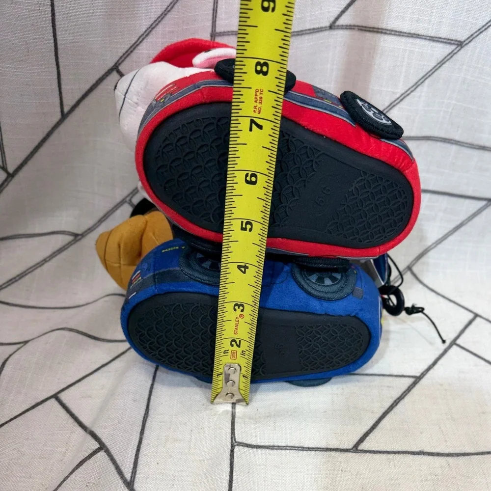 Paw Patrol Toddler Plush Slippers Size 5-6 Red Blue Chase Marshall 3D Vehicle